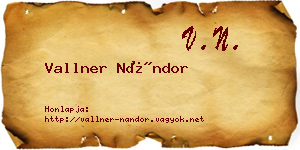 Vallner Nándor névjegykártya
