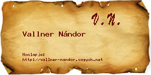 Vallner Nándor névjegykártya